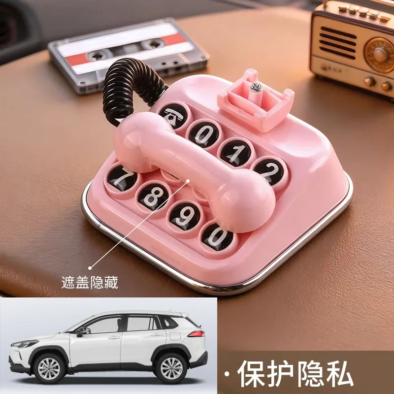 FOR TOYOTA Parking Number Plate, Creative Car Moving Sign, Car Phone Number Sign, Hidden Number Design, Car Interior Decoration