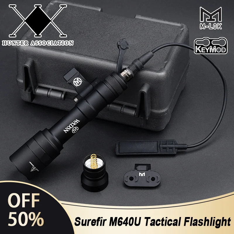 

Tactical Airsoft Surefir M600 M640U LED Flashlight Fit 20mm Picatinny Rail MLOK KEYMODE Hunting Weapon Gun Scout Outdoor Light