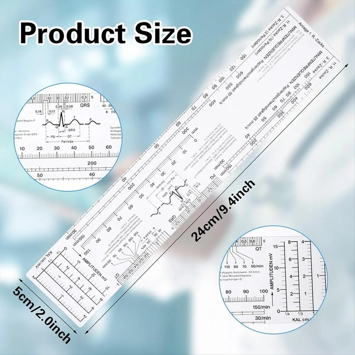 AT16 EKG Calipers ECG Calipers Measuring Tool with Ruler EKG Caliper Divider for Measuring Electrocardiographs EKG Calipers