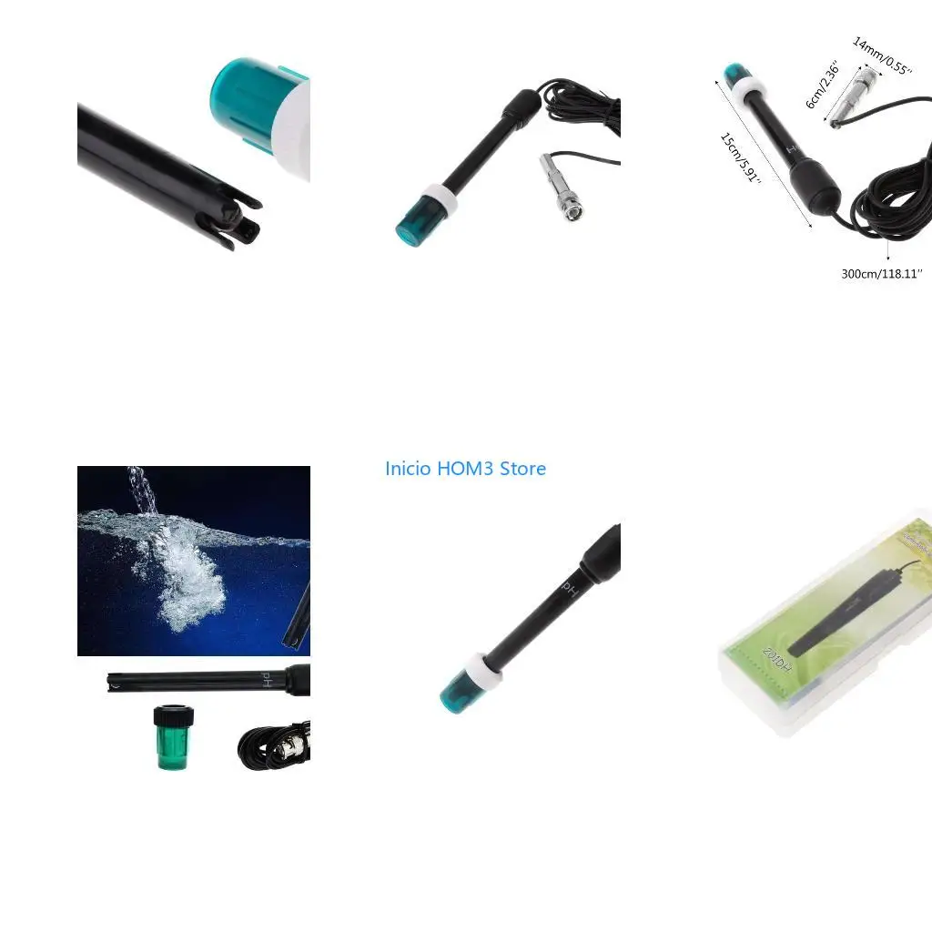 A5YD 300cm Cable Single Electrode with BNC Socket Probe 0-14 for pH Controller