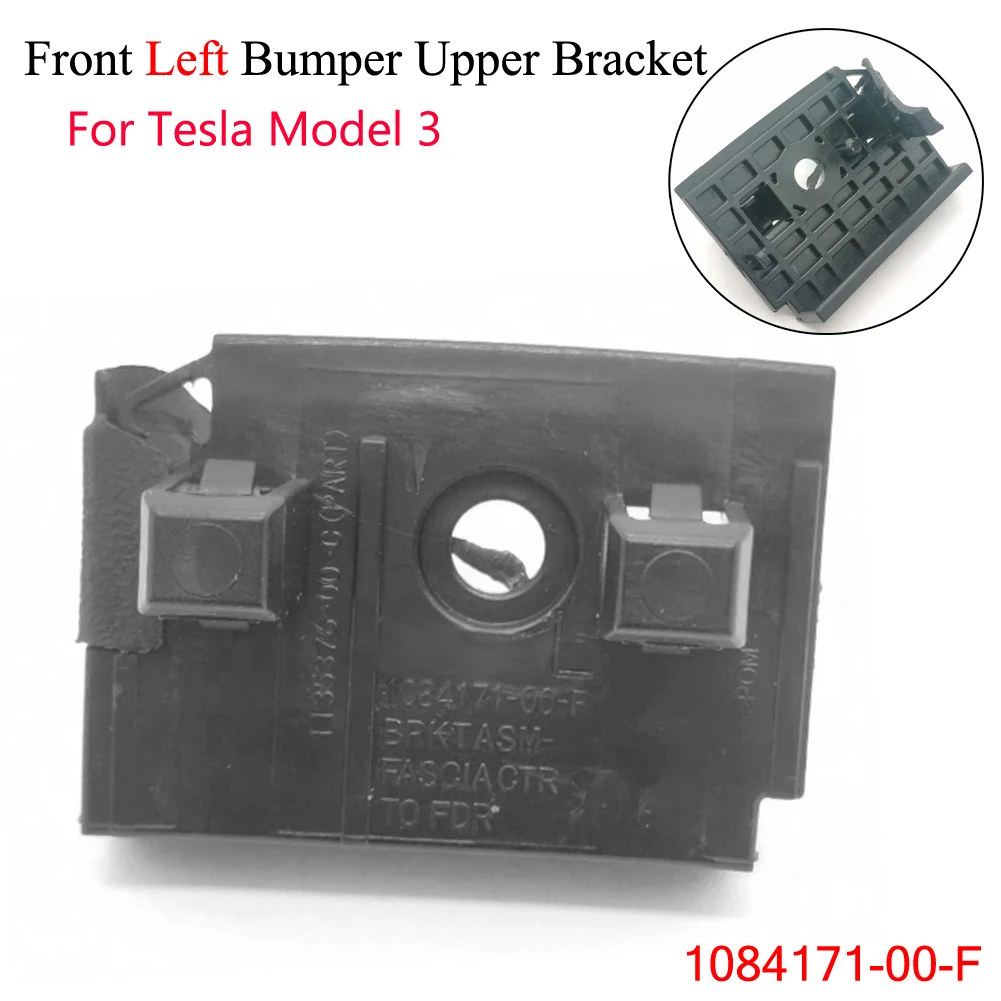 1Pair Front Bumper Fender Bracket Holder Left+Right Front Bumper Center Bracket 1084171-00-F 1084172-00-F For Tesla Model 3