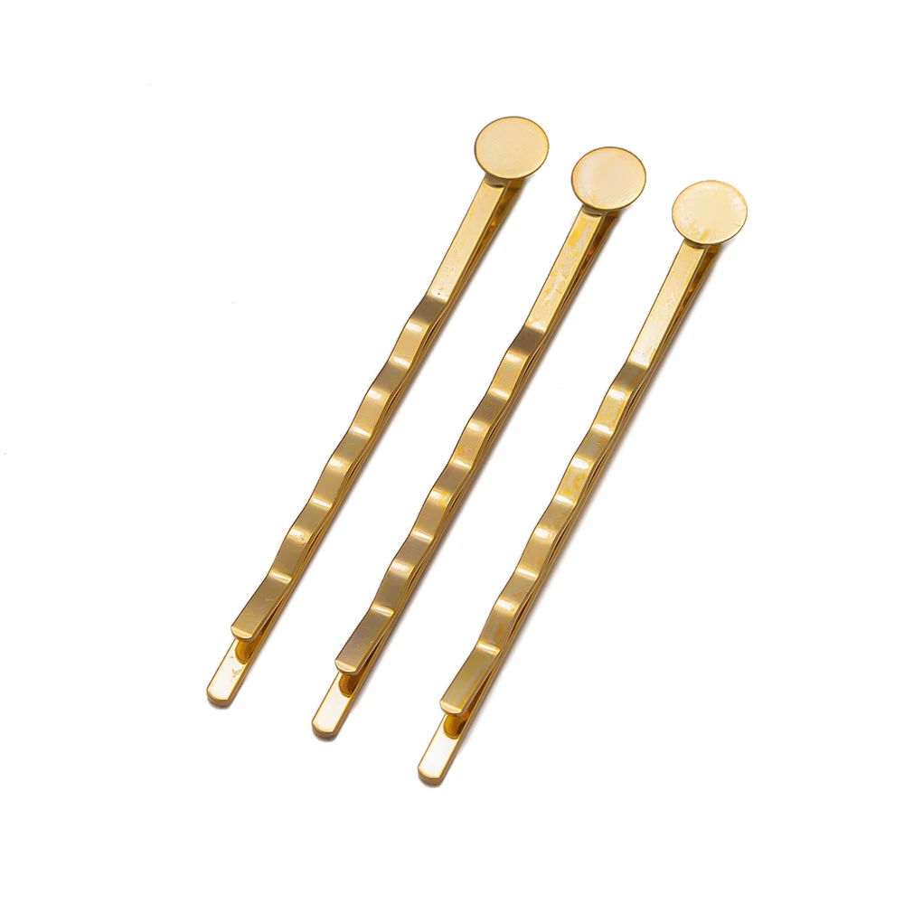 Pince à cheveux ronde et plate pour bricolage, lunette vierge, réglage de la base, épingle à cheveux faite à la main, accessoires de bijoux,