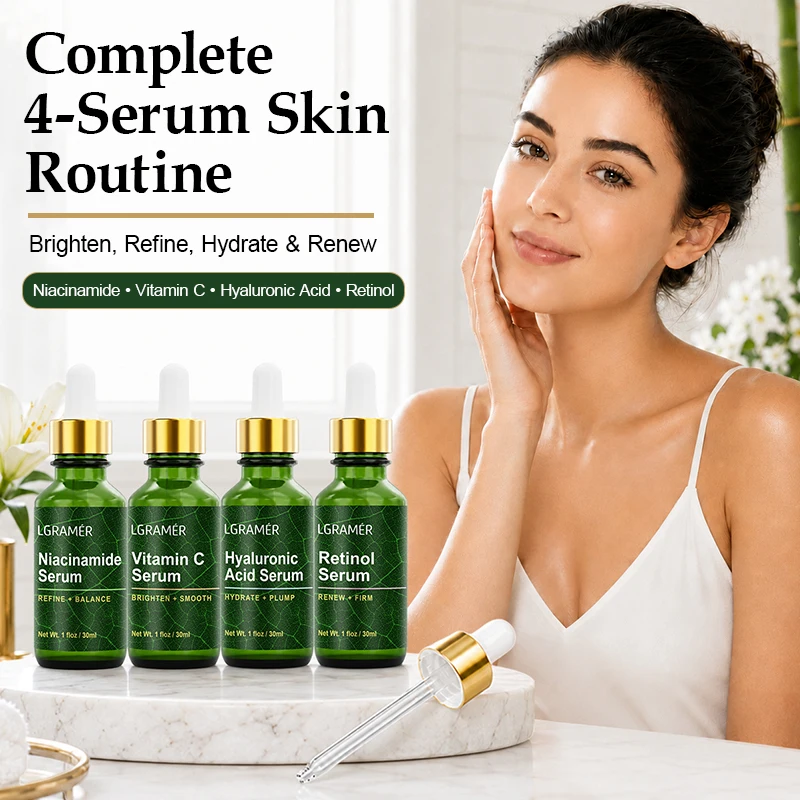 Niacinamide Brightening Serum - Conjunto de 4PCS de Sérum Facial