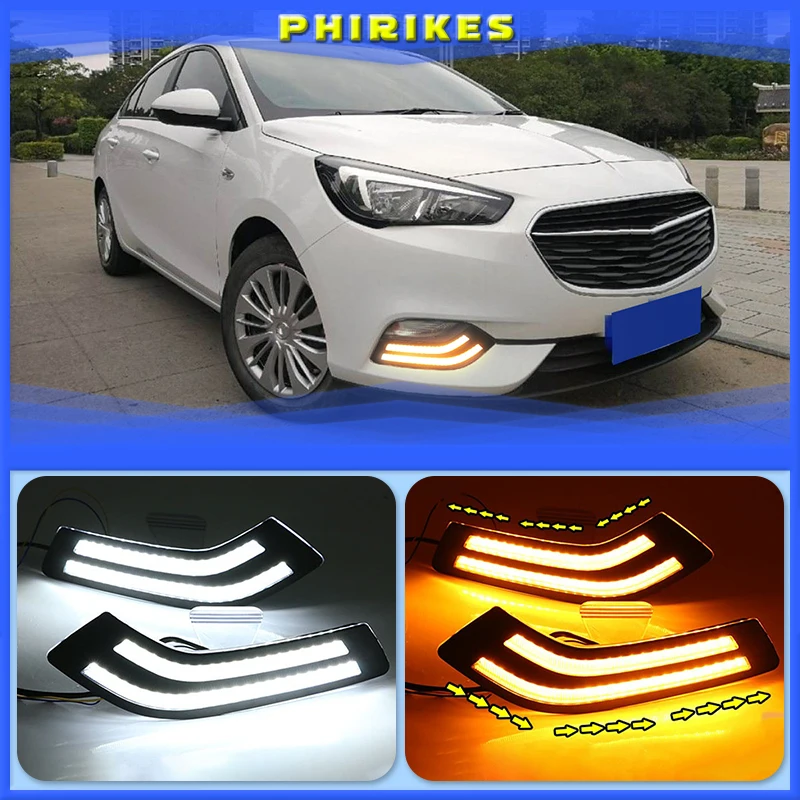 

2pcs LED DRL daytime running light For Buick Excelle 2018 2019 White yellow blue Front Fog Lamp Day Light