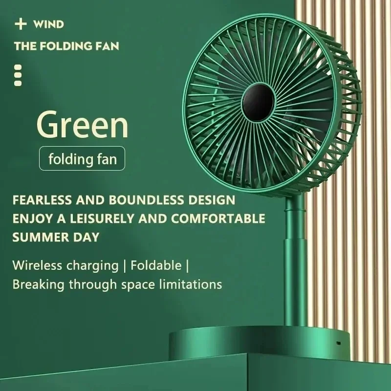 Foldable Dual-Power Mini Fan USB/Battery Operated Adjustable Tilt 90° Desktop Cooling Fan for Home Office Stroller Travel