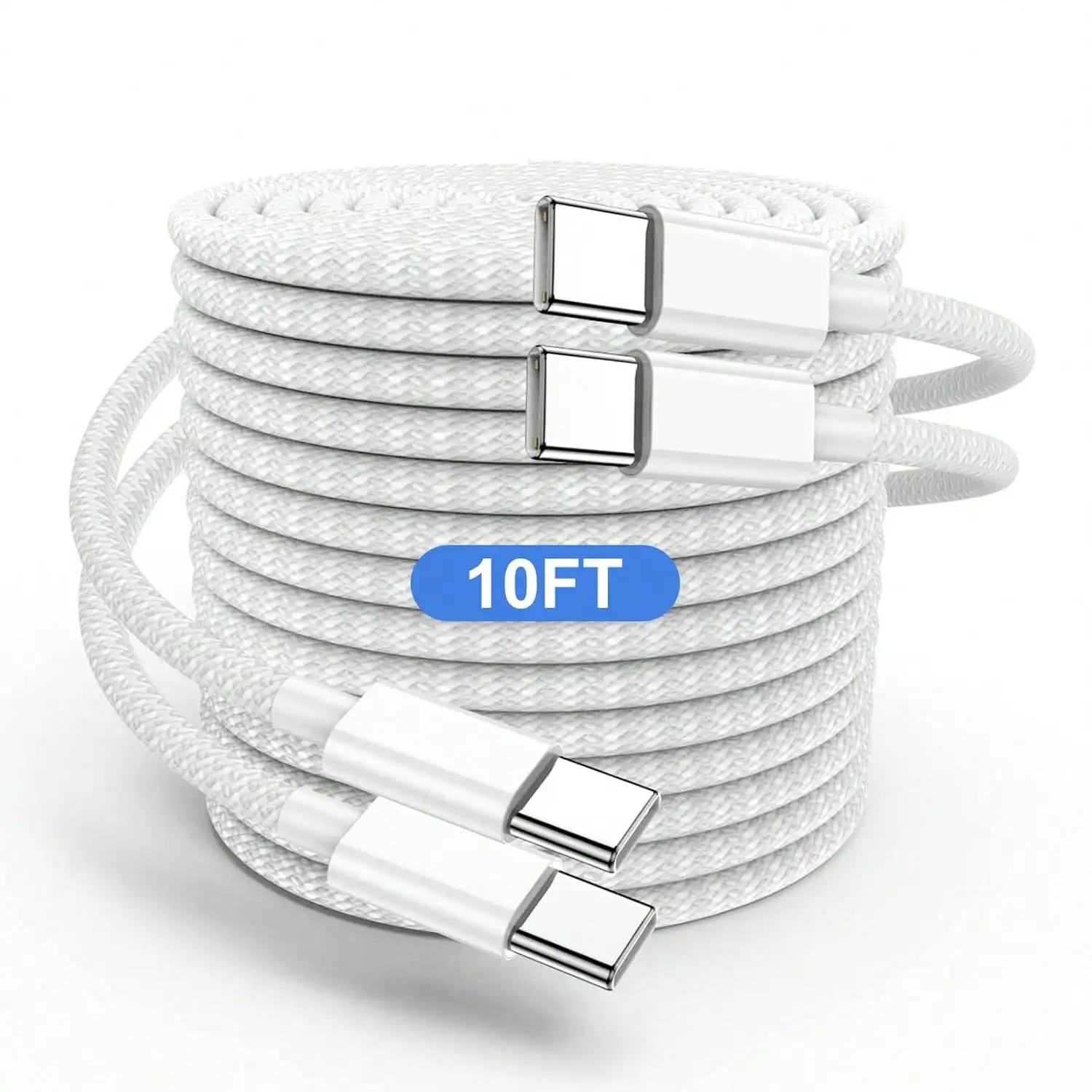 USB C To C Charging Cable 10ft, 60W Fast Type C To C Charger Cord Long For Apple IPhone 17 Pro Max/17 Air/16 Pro/16e/15 Plus, MacBook Pro 2021/2020/2019/2018,IPad 12.9/11 Inch/Mini 5/4,Samsung Galaxy