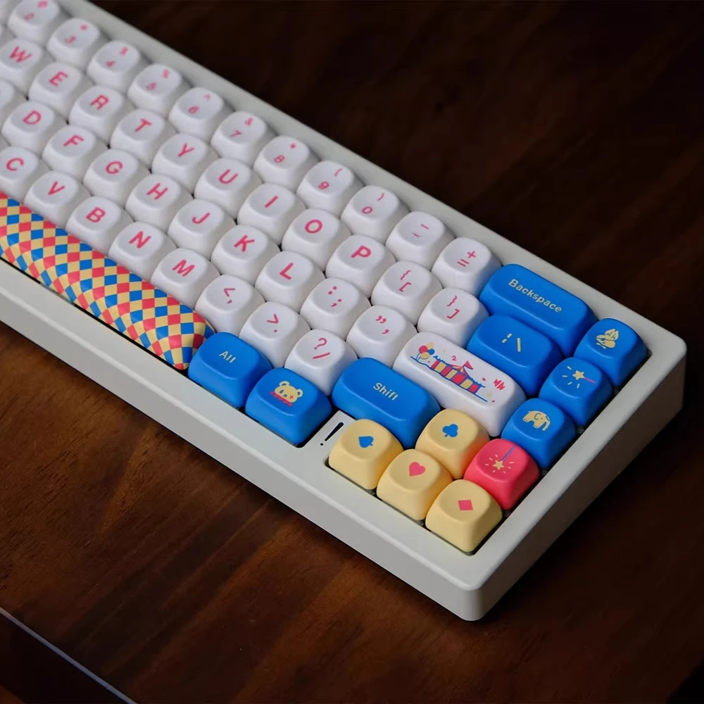 

Circus Keycap MOA Profile PBT Термосублимационные пользовательские колпачки для механической игровой клавиатуры Синий Розовый Персонализированные колпачки для клавиш