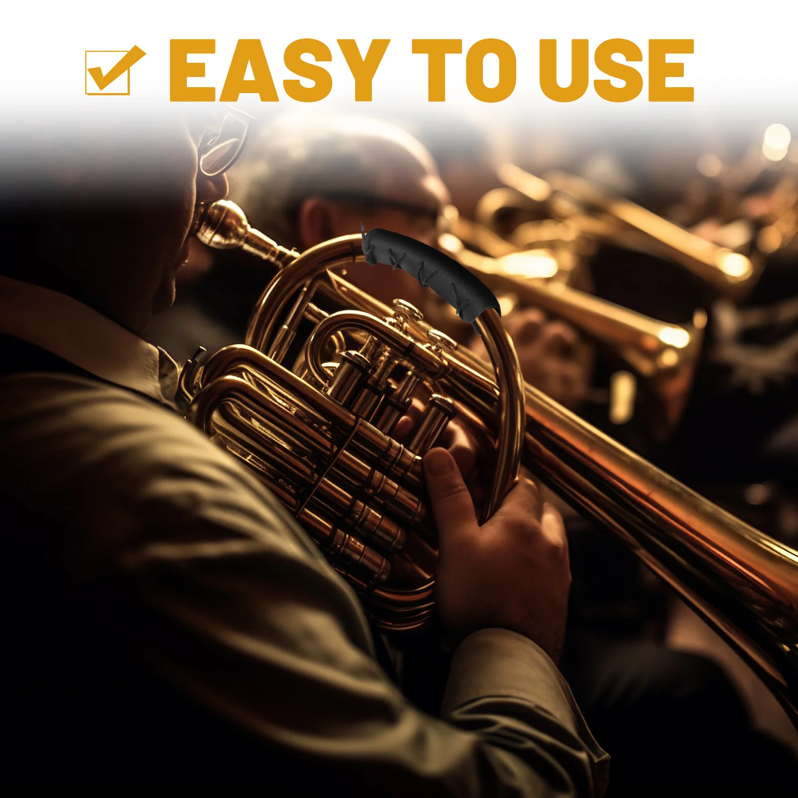 

French Horn Guard Anti Skid Strap Replacement Non Slip PU Protective Gloves Protective French Horn Guard for Musical