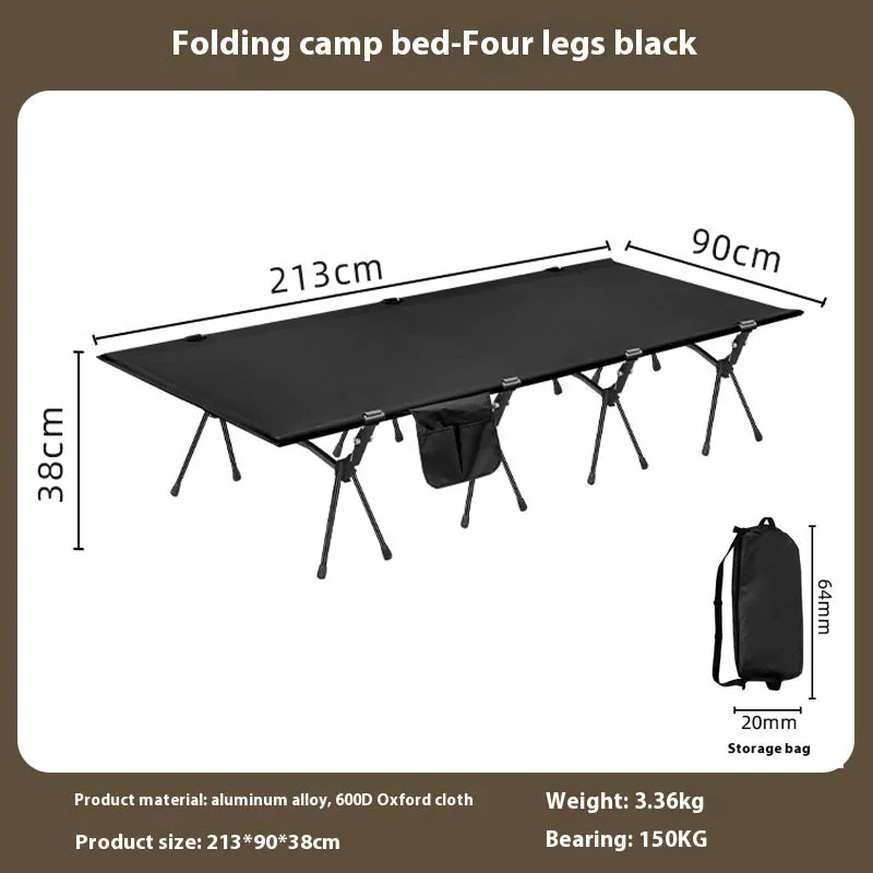 LohasCamping Campingbed 90cm verbreed ultralicht draagbaar hoog-laag dubbel doel opklapbaar bed backpacken wandelen slaapbed