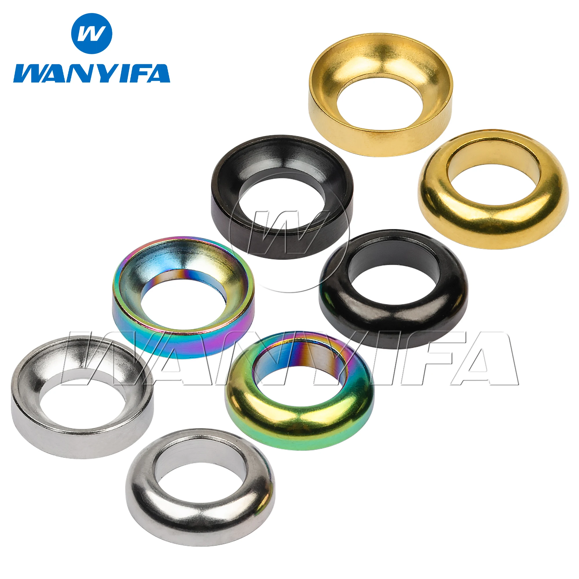 Wanyifa Titanium Washers M6 Concave&Convex Washers Spacer Gaskets for Mountain BMX Bicycle Disc Brake Caliper Group Bolt Screws