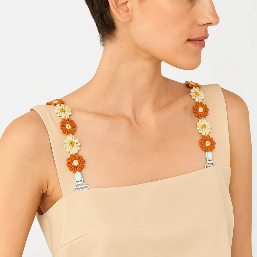 Kreatives Geschenk, abnehmbare Blumen-BH-Träger, Spitze, rutschfeste Schultergurte, elastische Polyester-BH-Träger, Ersatz