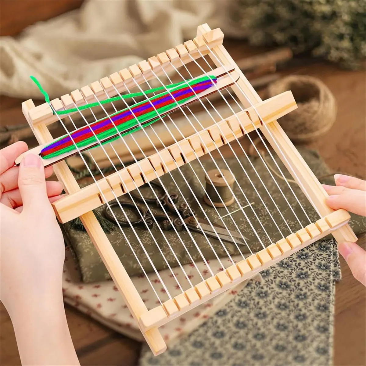 X16A Hot Weaving Kit, Small Kit DIY Hand-Knitting Weaving Machine for Weave Board Tapestry Adult Beginner