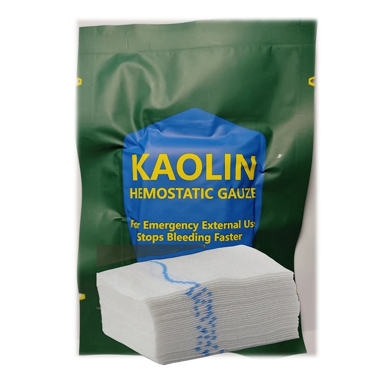 Hemostatic Kaolin Gauze Combat Emergency Trauma Soluble For Ifak Tactical Military First Aid Kit Medical Wound Dressing