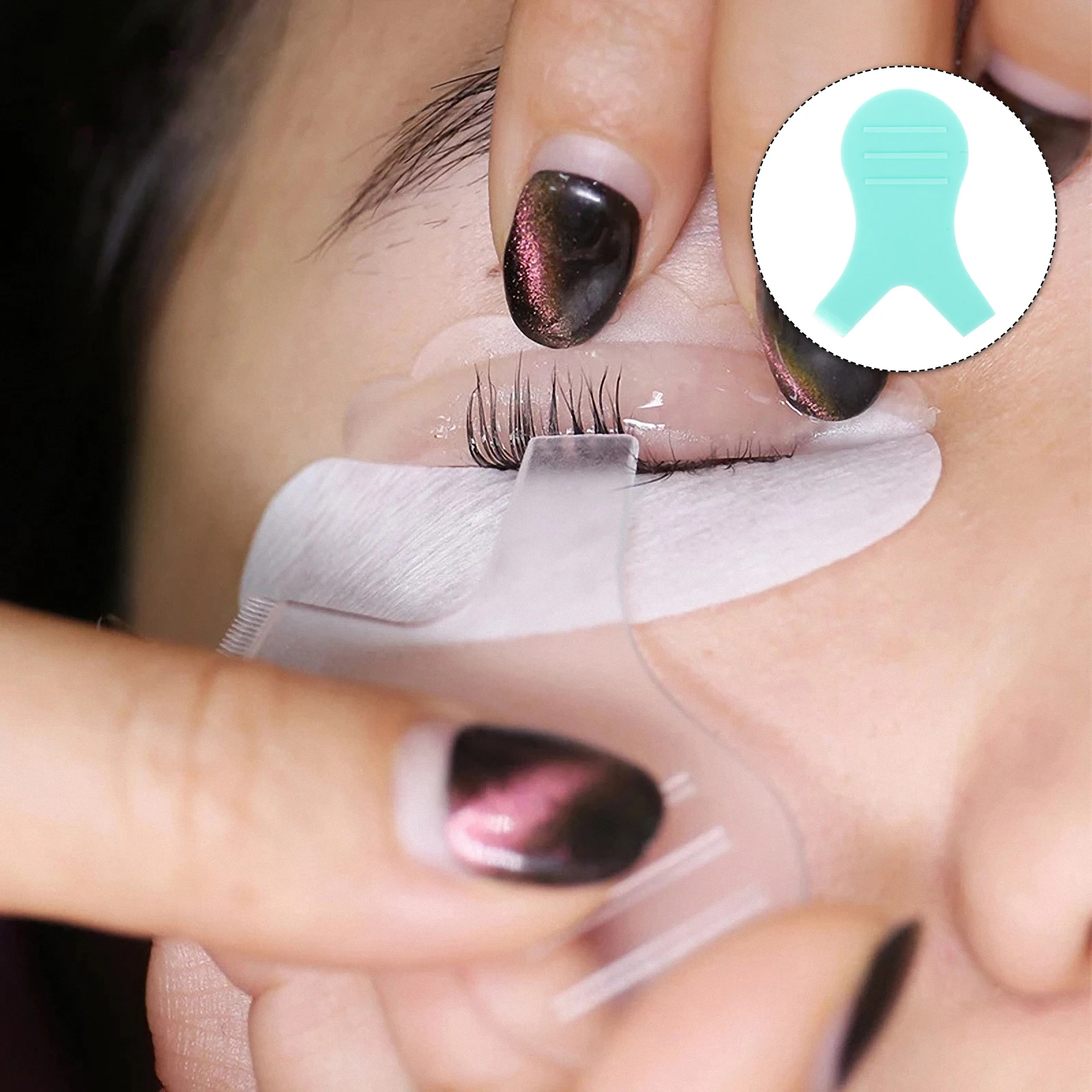 30 قطعة فرشاة رمش الكسب غير المشروع تجعيد أداة رفع سيليكون المطعمة الرموش الشباك مجموعة المحمولة الطبيعية بيرم لاش تطعيم #4