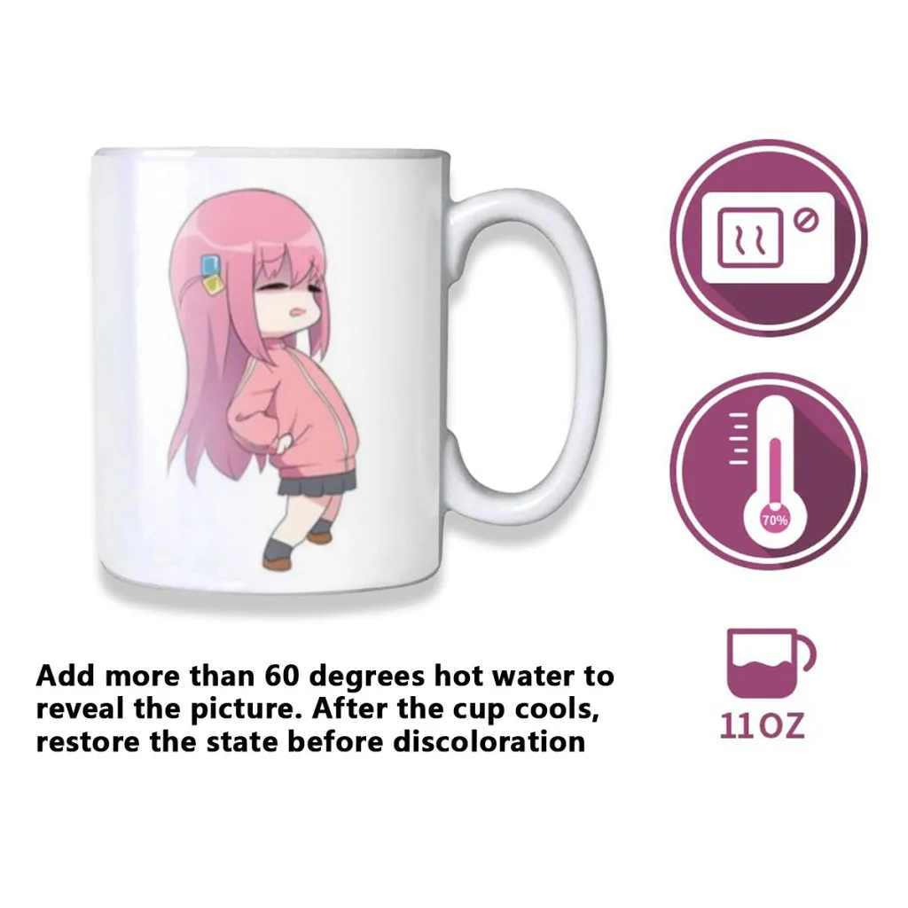 BOCCHI THE ROCK New Creative Color Changing Mug Ceramic Coffee Milk Tea Cup Gifts Free shipping