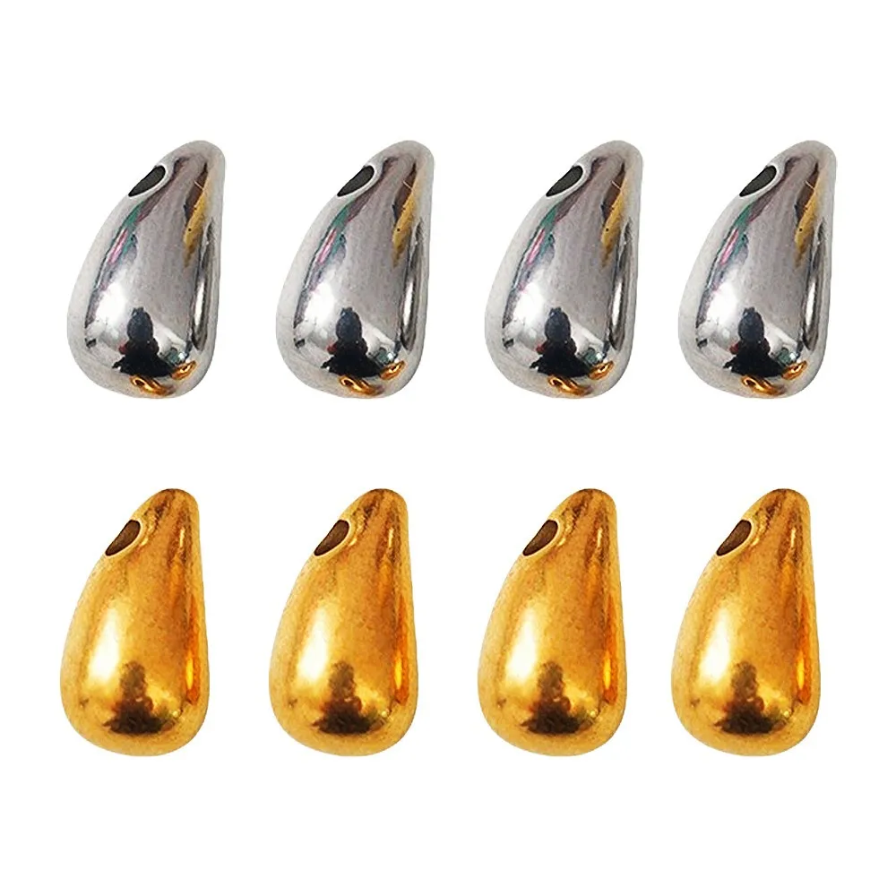 5Pcs Stainless Steel Golden Non Fading Water Drop Charms Pendants For DIY Earrings Necklace Jewelry Making Crafting Wholesale