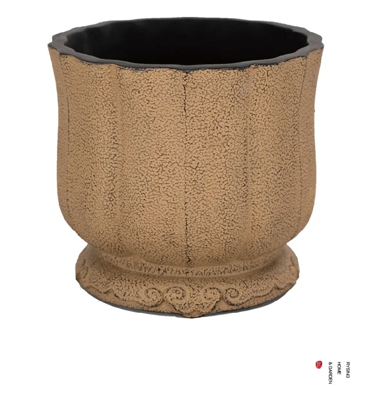Courtyard Landscaping, Large Flower Pots, Villa   Pots, Chinese Style Carved Large  Pots, Triangular Plum Flower Pots