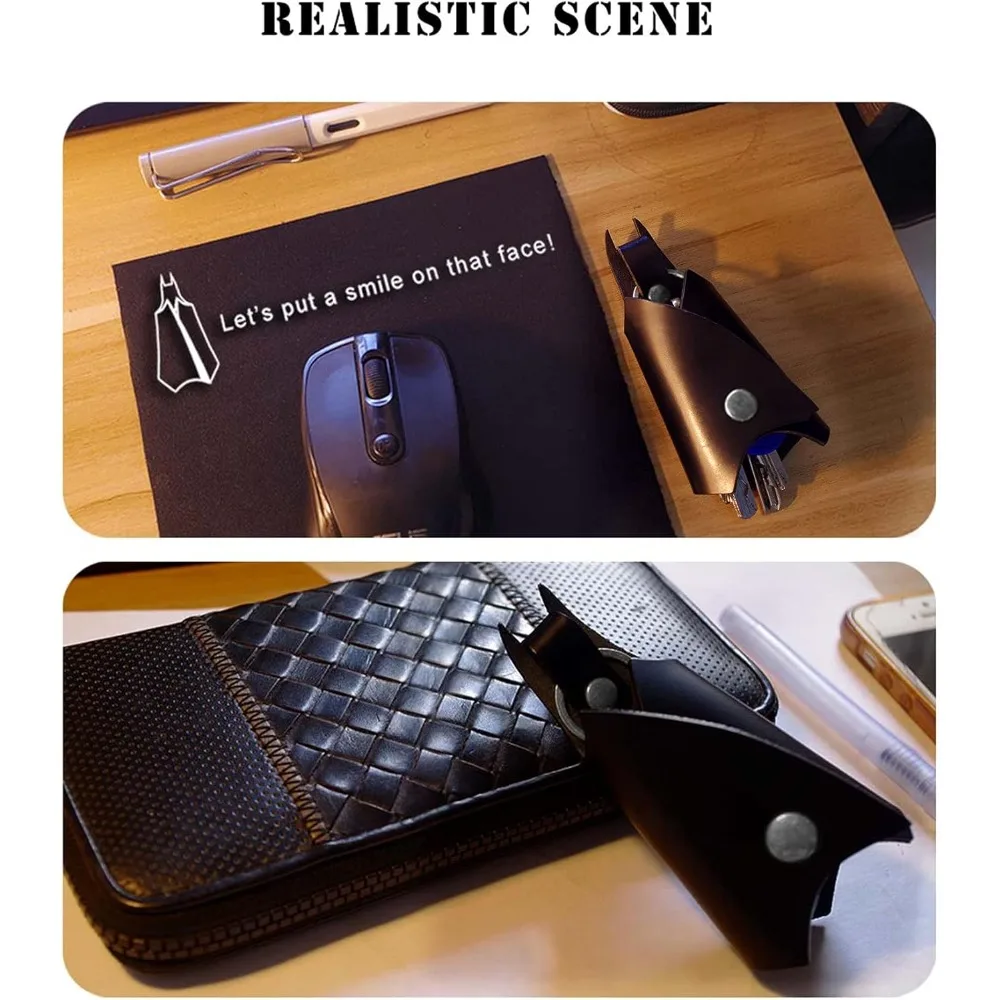 1pc KeyChain Leather Bat Shape for men gifts and women Car key fob case,Leather fashion pop keys ring cover holder
