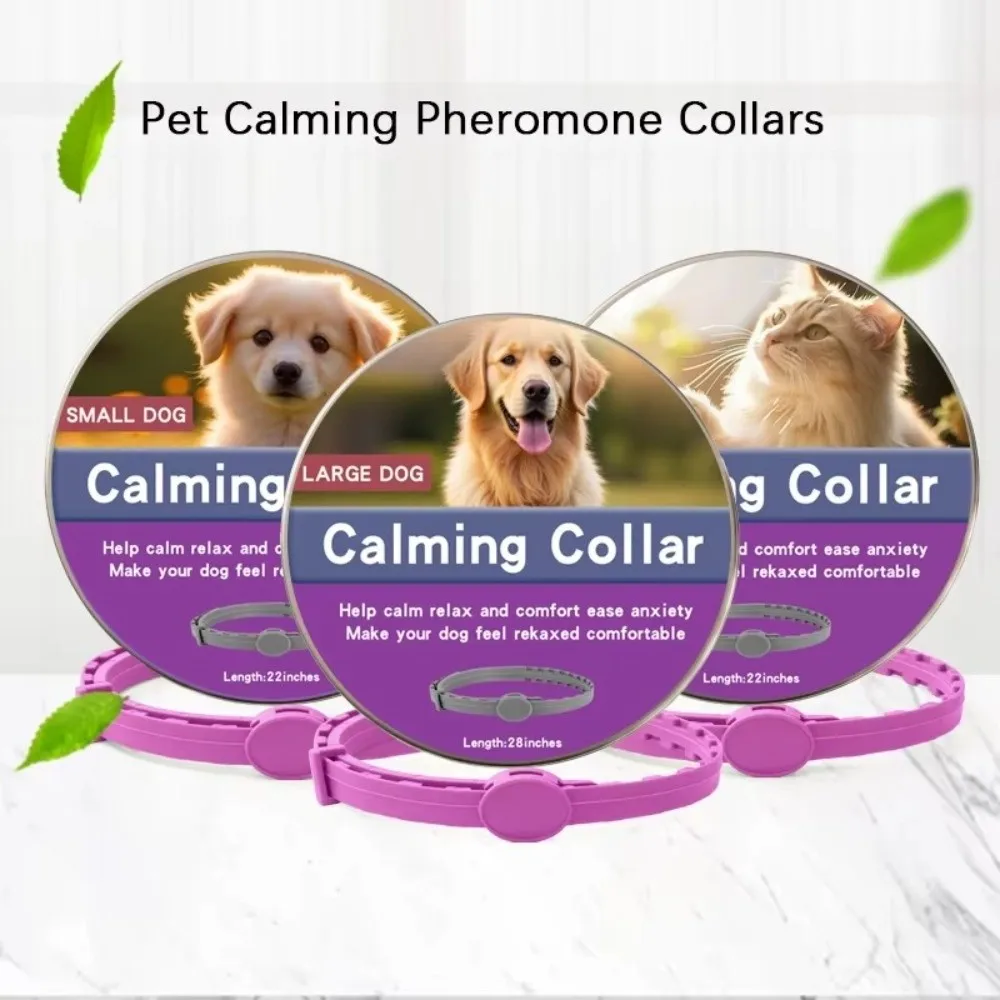 Collar retráctil para perros de 56/72cm, collar calmante para aliviar la ansiedad, antiparasitario, prevención de insectos, antimosquitos