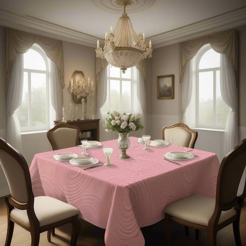 JIT, 1PC Printed Square Tablecloth, Early Purchase for New Product Launch, Minimalist Style, Circular Pattern yzb