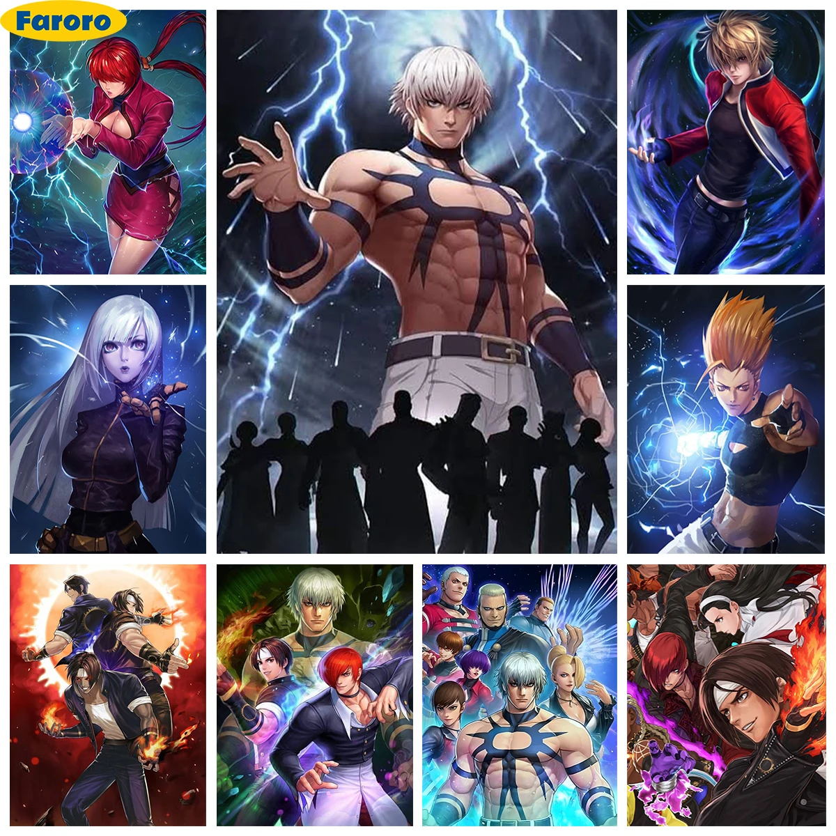 Fighting Game 5D Diamond Painting Kit K-KOF Orochi Diy Diamond Embroidery Cross Stitch Hand Gift Arcade Poster Home Wall Decor