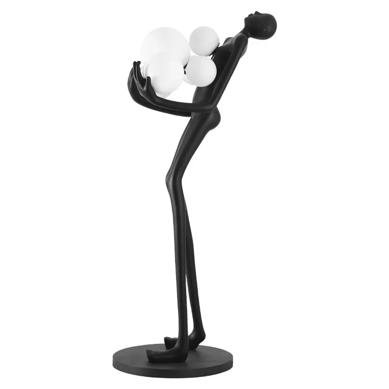 

Holding the ball human body lamp sculpture resin ornament simple modern model room hotel sales department portrait humanoid