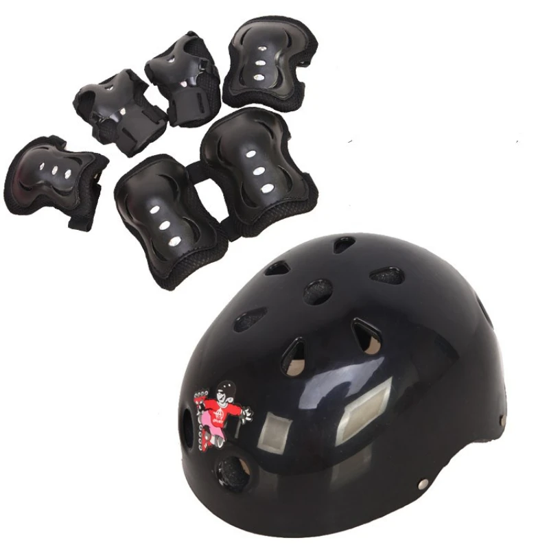 7 pièces/ensemble enfants ensemble de Protection genouillères casque coudières poignet protecteur Protection pour Scooter cyclisme patinage à roulettes