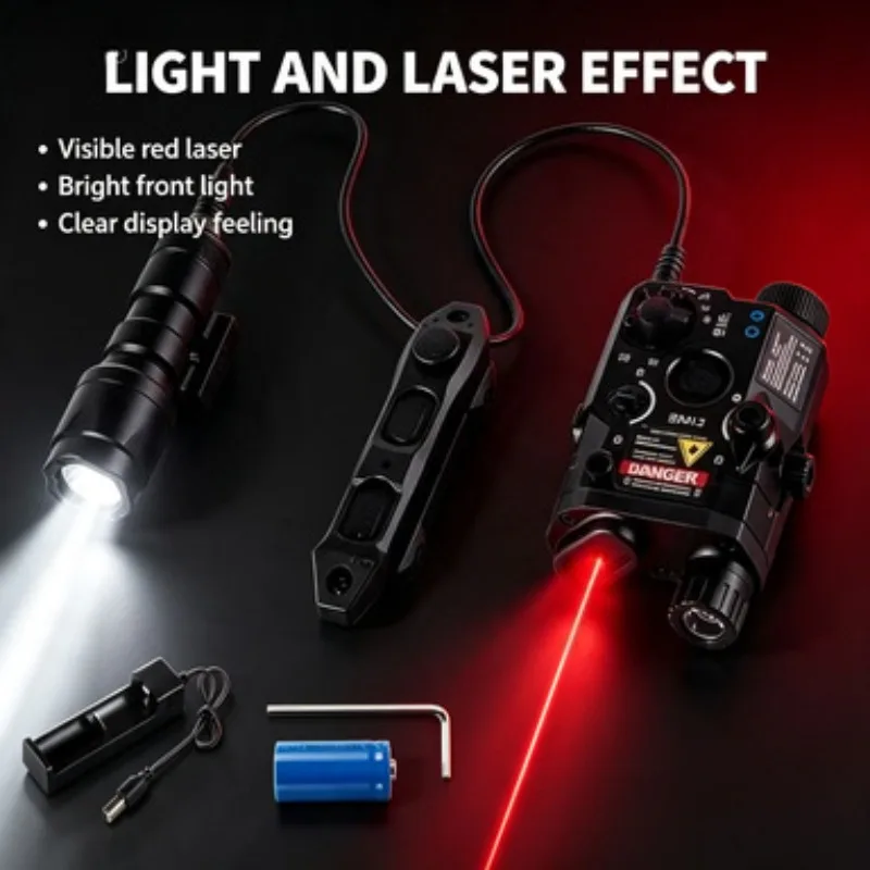 Clear Red Green Light Source Alloy PEQ15 Storage Box M300A M600C Dual Control Rifle Hobby Display Ornament Gear
