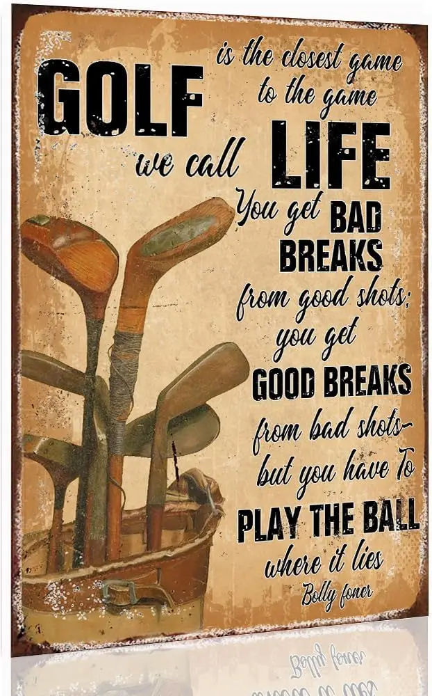 Vintage Golf Metal Tin Sign -  for Home, Man Cave, Office In