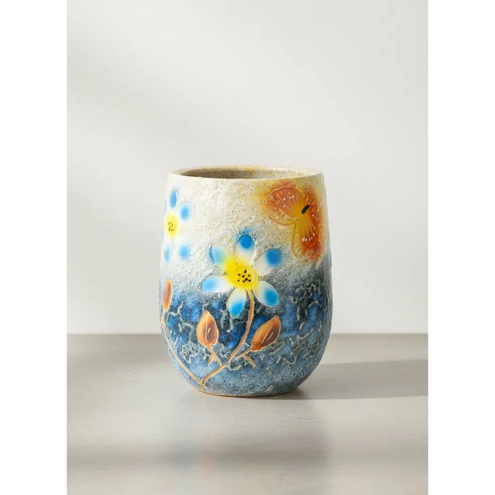 

10,6-дюймовый керамический сочный горшок с ручной росписью и дренажным отверстием, кашпо с уникальной текстурой для декора домашнего офиса в помещении и на открытом воздухе