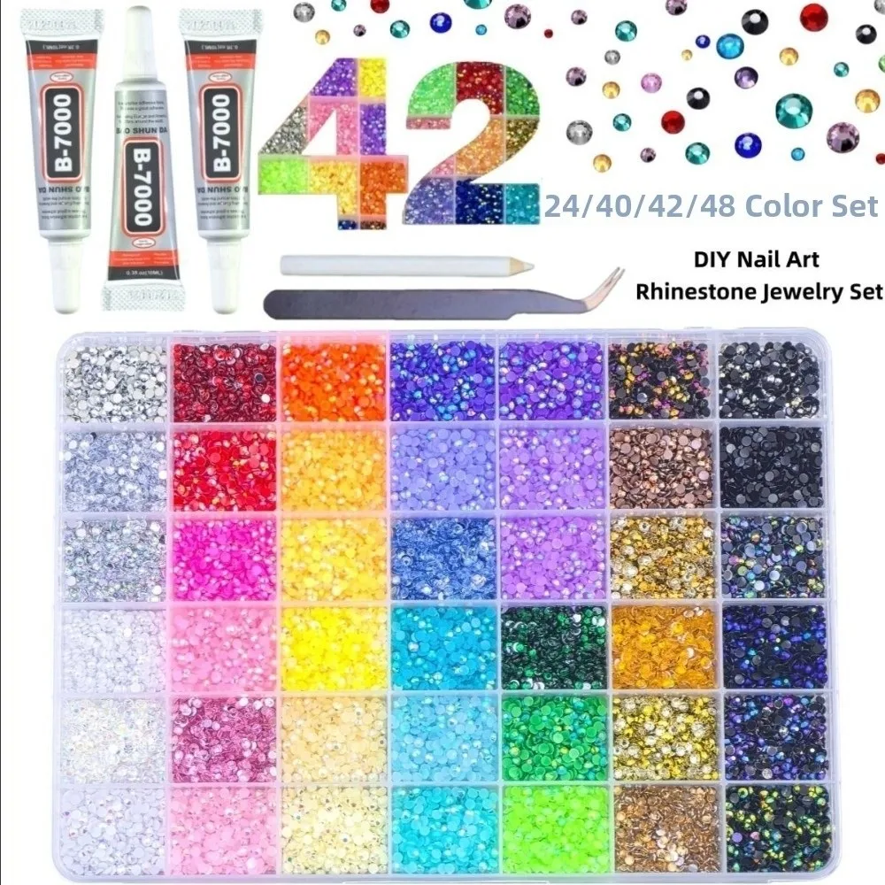 Multicolor Resin Rhinestone Kit Sparkling Craft Supplies Jelly Rhinestones DIY Decoration Nail Art Rhinestones