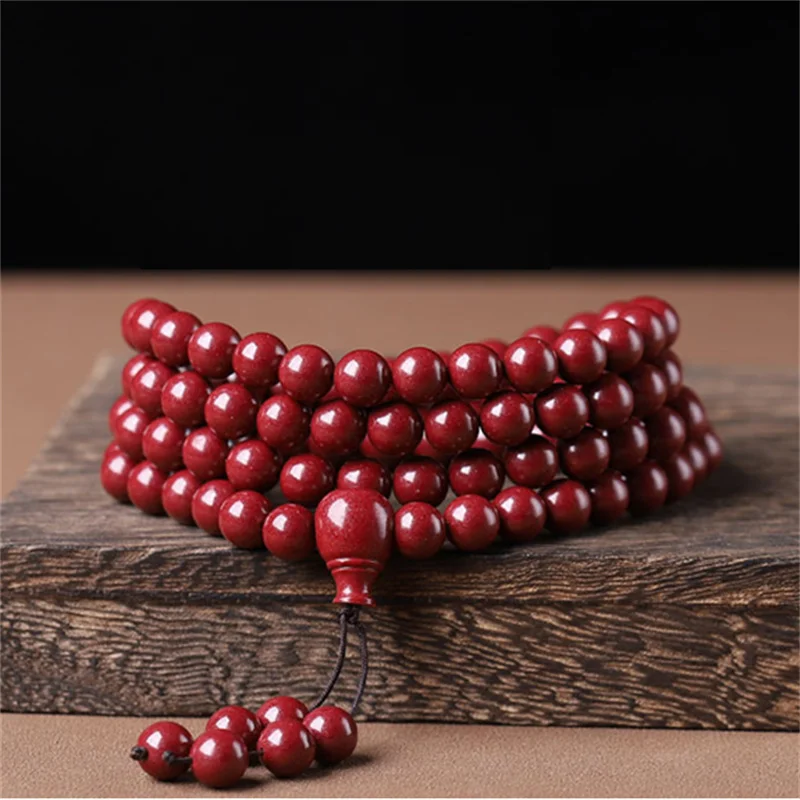 High-purity Cinnabar Bracelet Original Ore Purple Gold Sand 108 Prayer Beads Islam Muslim Tasby Muhammad Yoga Rosary Necklace