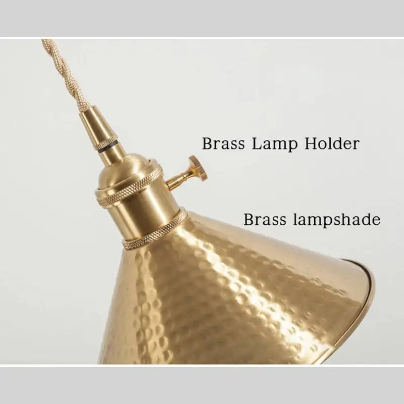 ヴィンテージインダストリアルペンダントライト - レトロロフト真鍮天井ランプ、E27ソケット付き、吊り下げシャンデリア、送料無料、素晴らしい価格