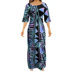 acific Island Art Dress Custom Summer Polynesian Puletasi Elegant Set Dress Loose Casual Party Dress