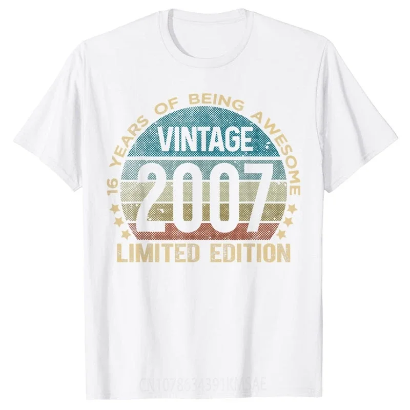 16th Birthday 16 Year Old Limited Edition Gift Vintage 2007 T-Shirt 16 Years of Being Awesome Since 2007 Apparel Graphic Tee Top