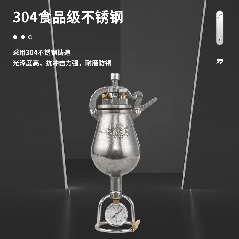 Popcorn machine hand crank household small 304 stainless steel grain amplifier old-fashioned traditional
