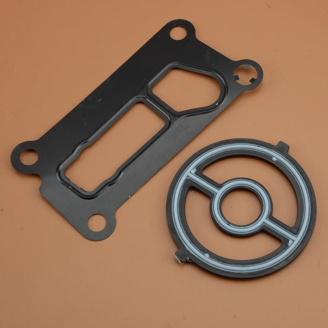 LF0214342 2Pcs/Set Engine Oil Cooler Filter Housing Gasket Seal Fit for Mazda 3 5 6 CX7 MX5 Miata Tribute 1S7Z6A642AAA LF0214700