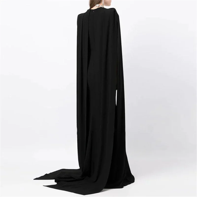 Square Collar Prom Gowns Custom Crepe Satin Handmade Black Fitted Style Formal Evening Dress Women’s Prom WeddingPartycustomized