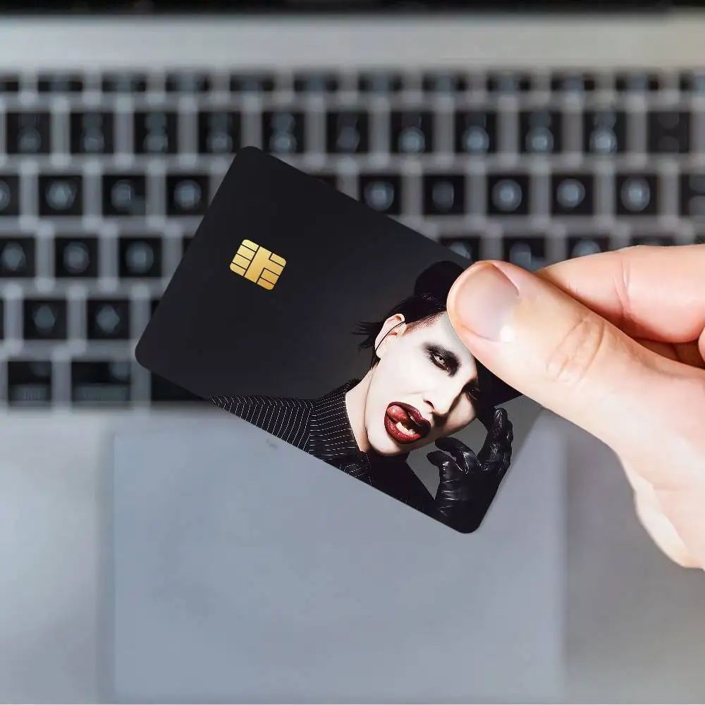 Signer M-Marilyn Manson Music Waterproof Film Skin Card Stickers Cover Credit 4PCS Debit Front Decoration Bank Bus Pass