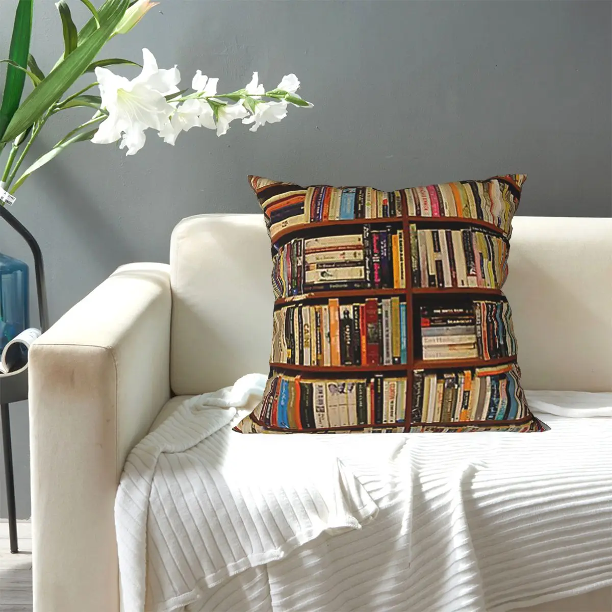 Education Library Book Square Pillowcase Pillow Cover Cushion Decor Comfort Throw Pillow for Home Sofa