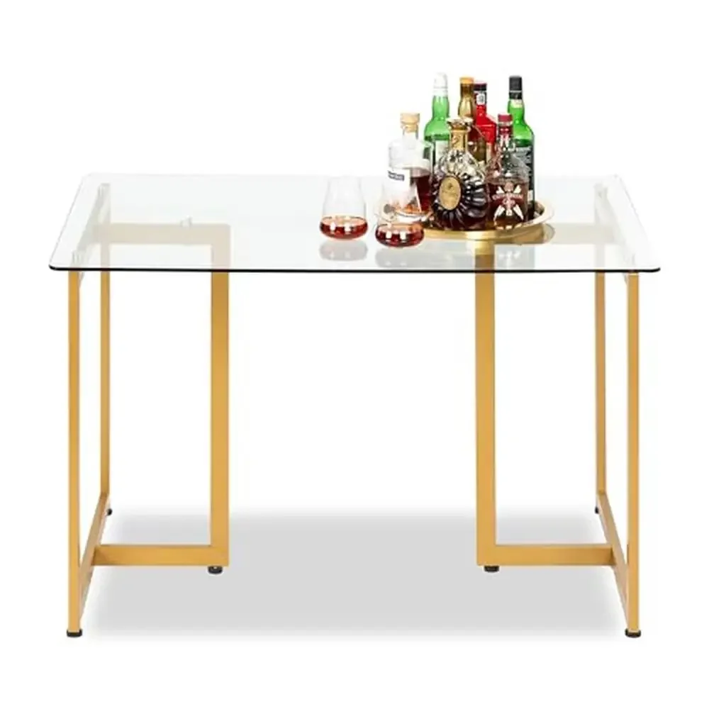 Modern Rectangular Glass Dining Table 47.2