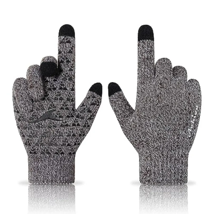 

Achiou Winter Gloves, Glove for Men Women, Upgraded Touch Screen Texting Warm Running with Thermal Soft Knit Lining