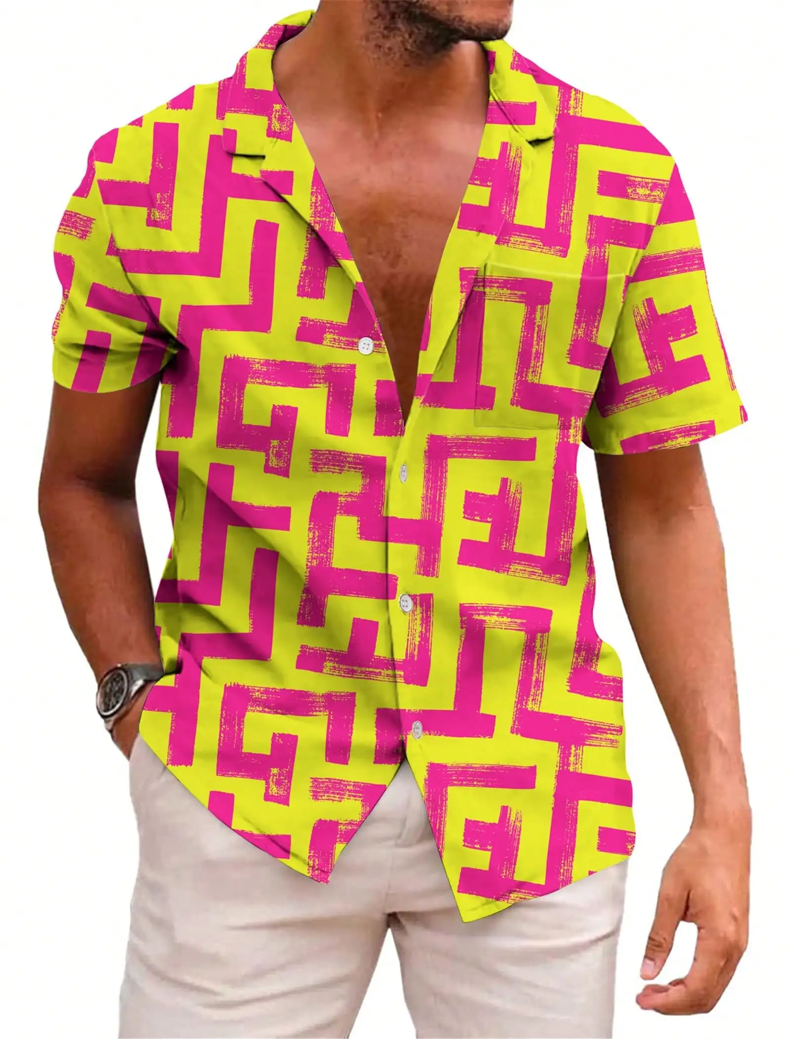 

KYKU Мексиканская рубашка для мужчин Забавные пляжные рубашки Гавайские пуговицы с коротким рукавом