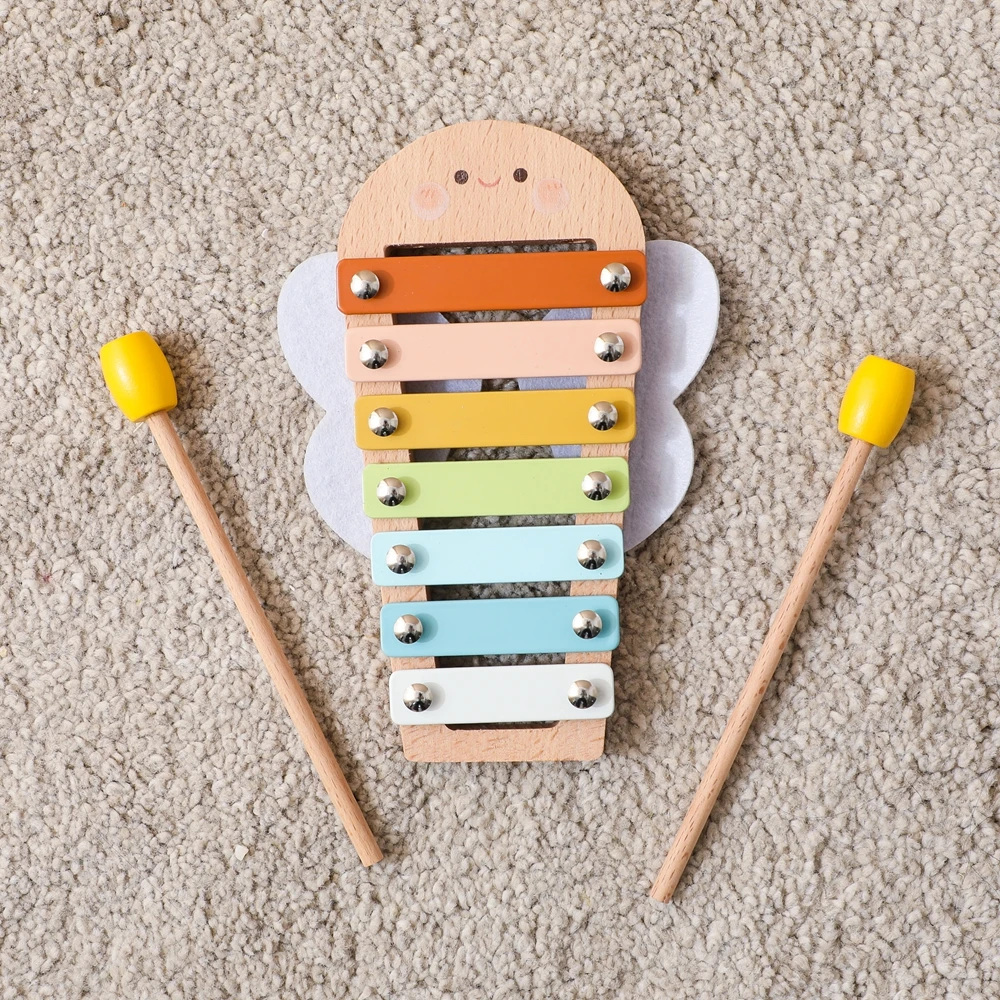 Instrumentos musicales Montessori, tambor musical, xilófono para bebés de 0 a 12 meses, juguetes para bebés, instrumentos educativos de madera para edades tempranas