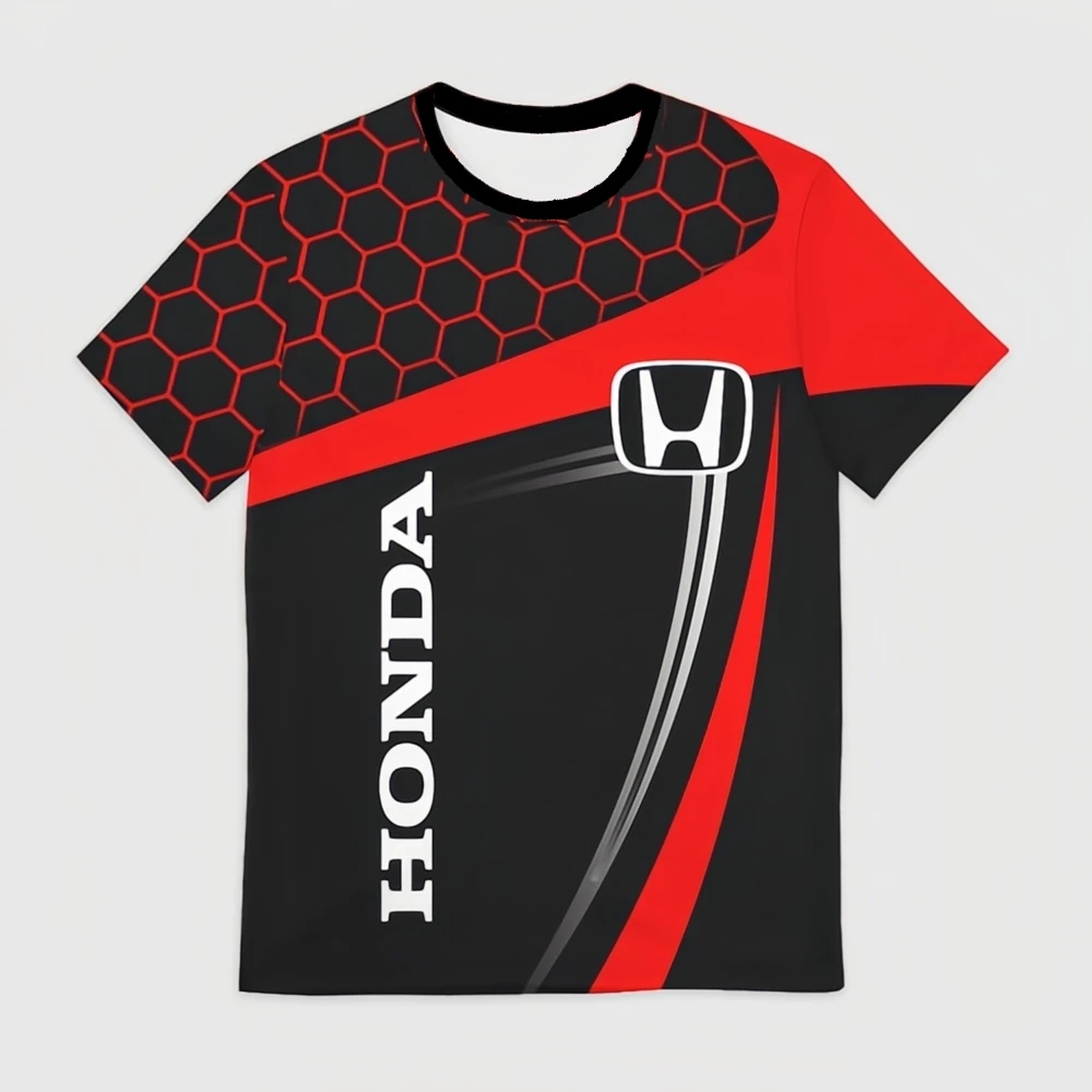 

Летняя новая модная футболка с сотовым принтом Honda для езды на мотоцикле на открытом воздухе, быстросохнущая футболка с круглым вырезом и короткими рукавами