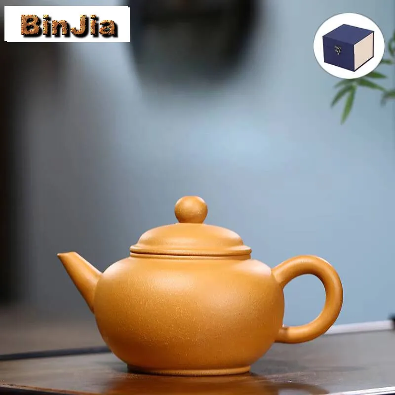 

110 мл креативные чайники из фиолетовой глины Исин, горшок ручной работы, секция из необработанной руды, грязевой чайник с заварочным устройством, китайский набор Zisha, ремесло