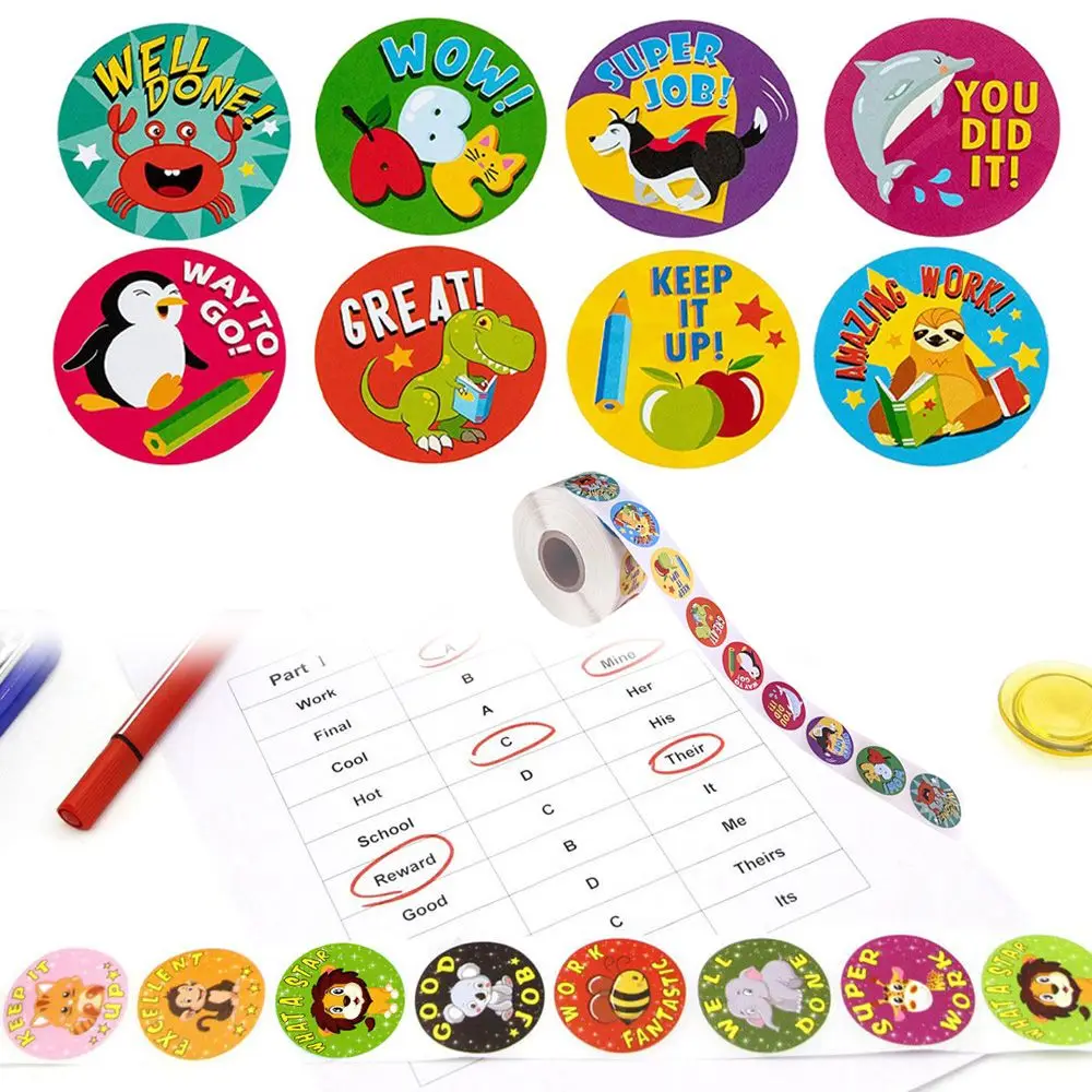 schattige kleine klasse beloningen voor studenten labels leraarbenodigdheden stickervellen beloningsstickers schoolbenodigdheden