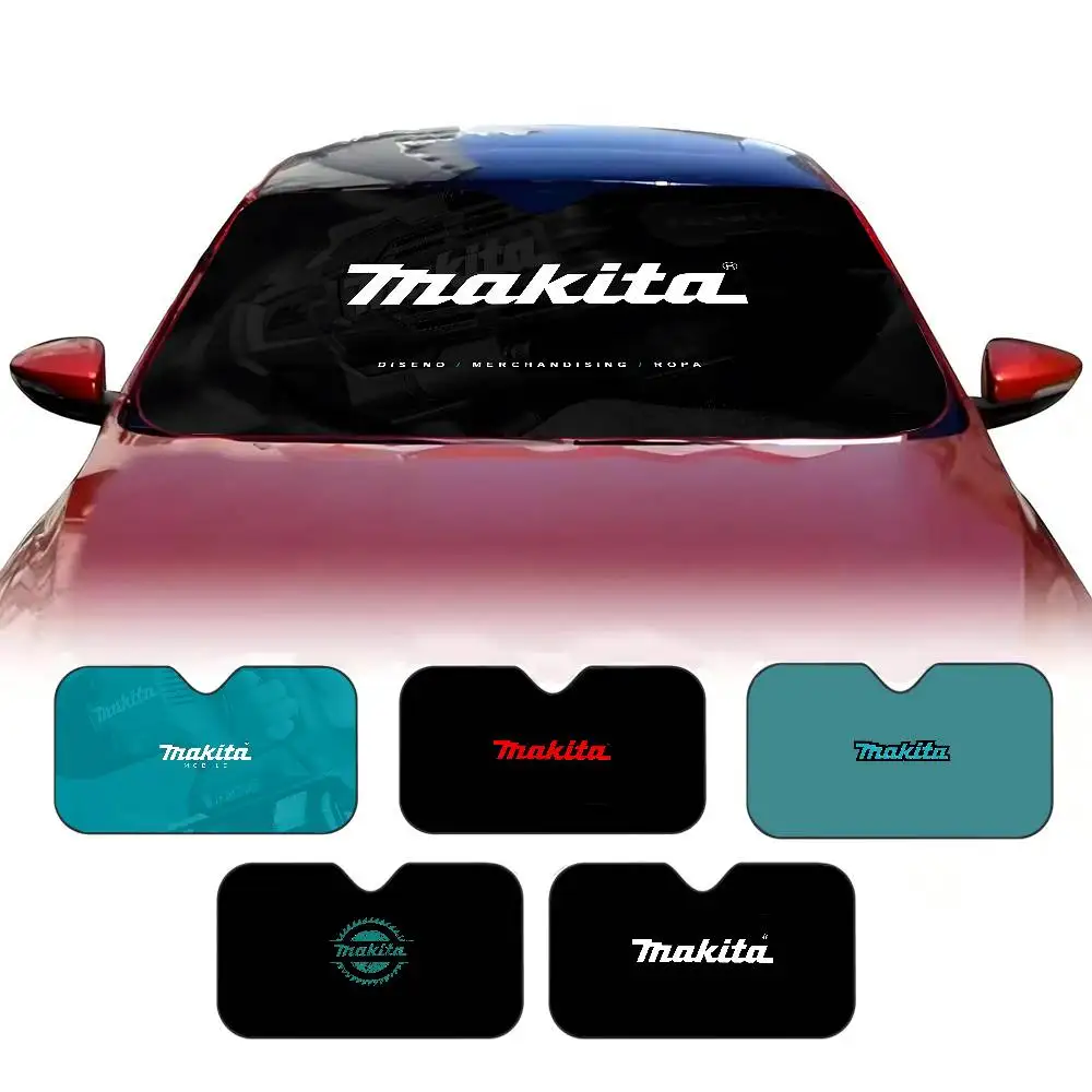 Popular Logo M-MakitaS Car Windshield Funny Sun Shade Foldable UV Ray Sun Visor Protector Sunshade for Front Window