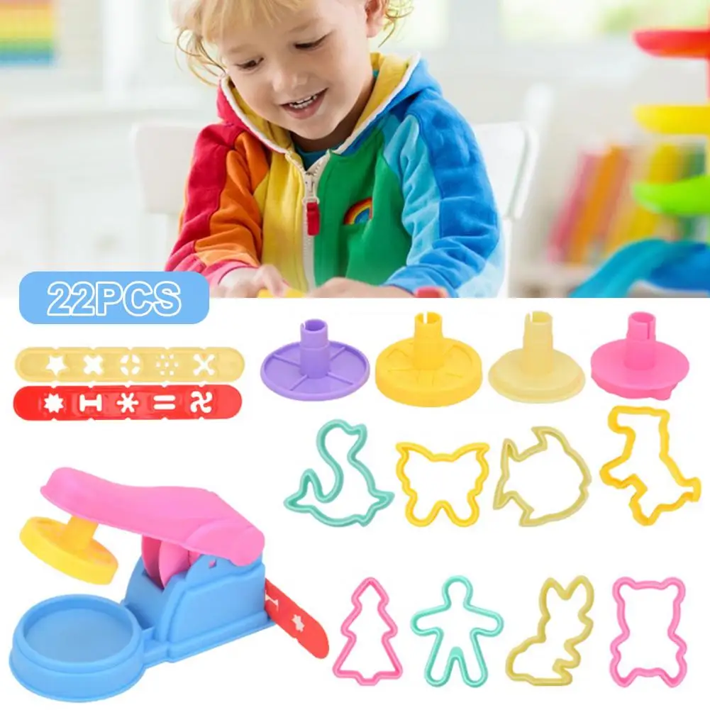 

Colorful Food Molds Pretend Food Molds 22pcs Noodle Machine Molds Set Endless Creations for Kids at Home or School with Mold