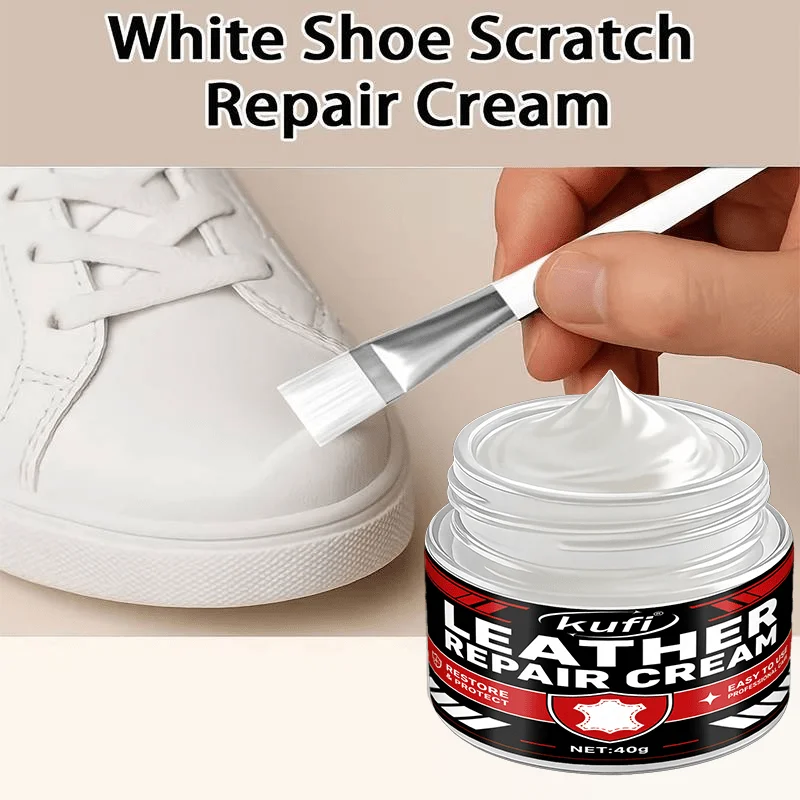 White Leather Repair Paste, fill scratches recolor waterproof care for shoes sofas leather goods